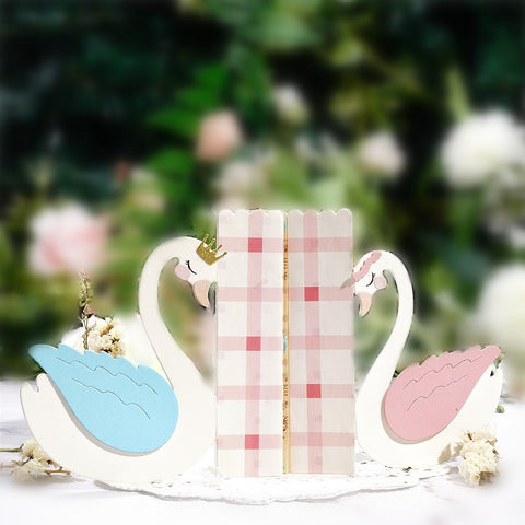 Inlovearts Folded Swans Background Metal Cutting Dies