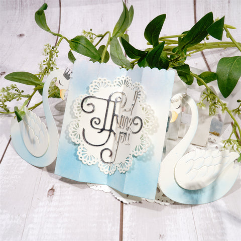 Inlovearts Folded Swans Background Metal Cutting Dies