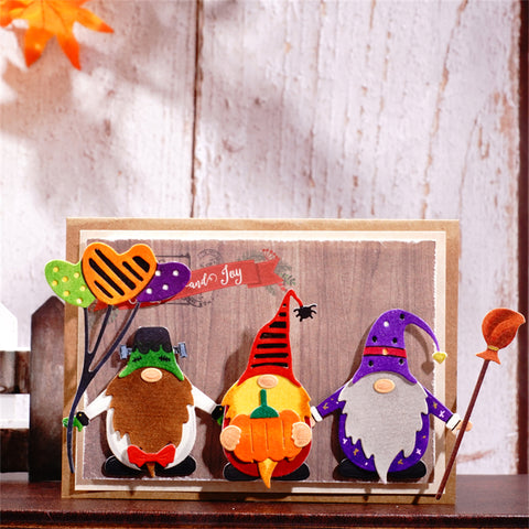 Inlovearts Halloween Gnomes Metal Cutting Dies