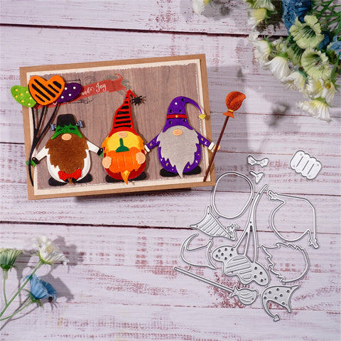 Inlovearts Halloween Gnomes Metal Cutting Dies