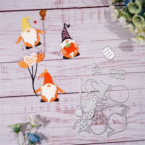 Inlovearts Halloween Gnomes Metal Cutting Dies