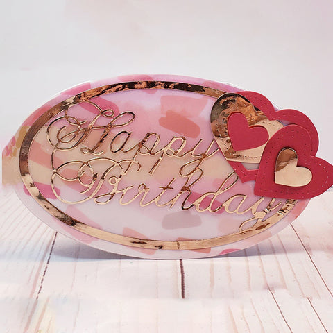 Inloveartshop Happy Birthday Oval Border and Frame Cutting Dies
