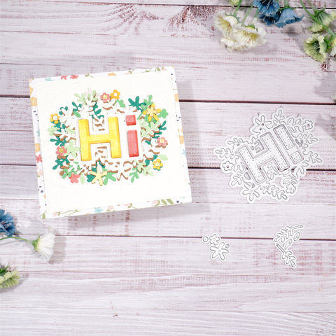 Inlovearts "Hi" Word with Decor Metal Cutting Dies