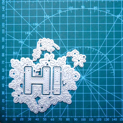 Inlovearts "Hi" Word with Decor Metal Cutting Dies