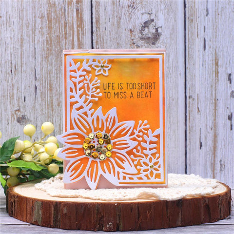 Sunflower and Branches Decor Border Dies - Inlovearts