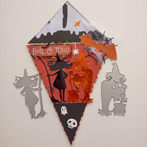 Inloveart Little Fairy and Old Witch Halloween Theme Metal Cutting Dies