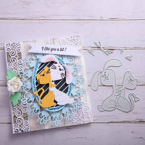 Inloveartshop Rabbit Hugs Cat Cutting Dies