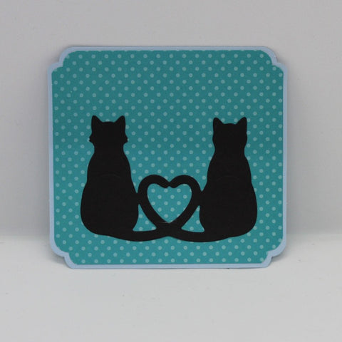 Inloveartshop Heart-to-heart Cat Couple Border Cutting Dies