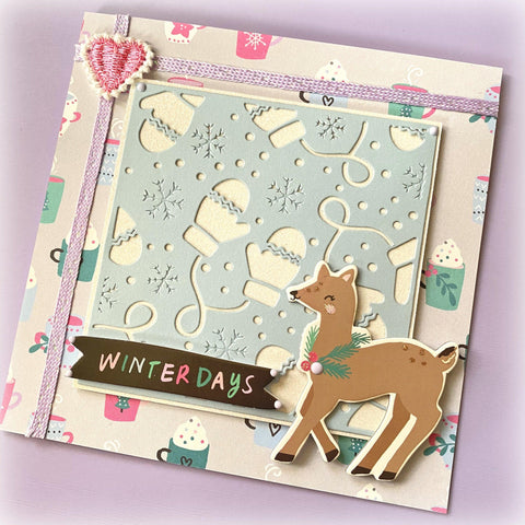 Inloveartshop Winter Gloves Background Board Cutting Dies