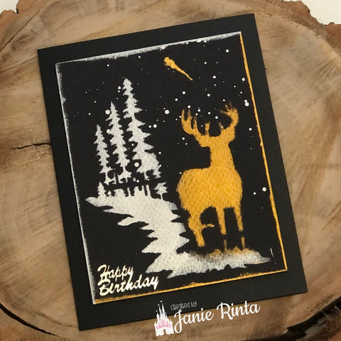 Inloveart Hollow Christmas Deer Layering Stencils
