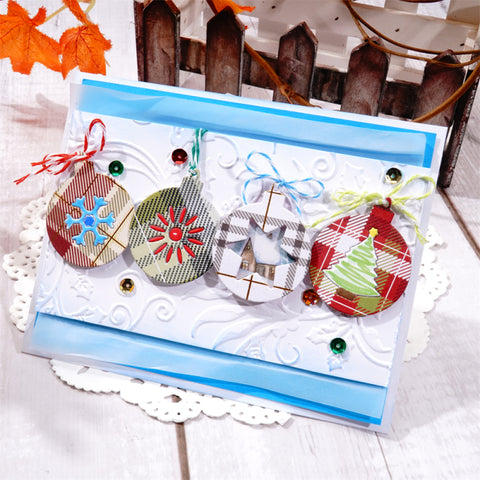 Inlovearts 5pcs Christmas Balls Metal Cutting Dies