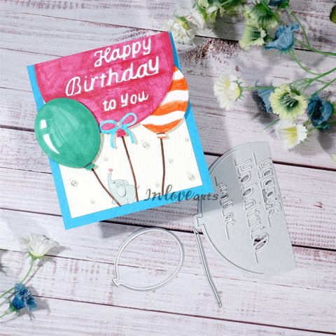 Inlovearts Balloon and Borthday Word Cutting Dies