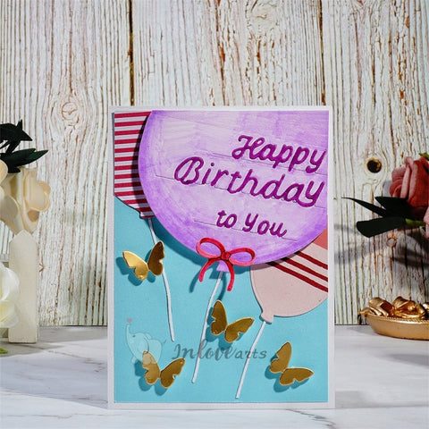 Inlovearts Balloon and Borthday Word Cutting Dies