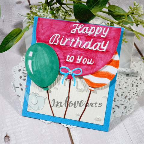 Inlovearts Balloon and Borthday Word Cutting Dies