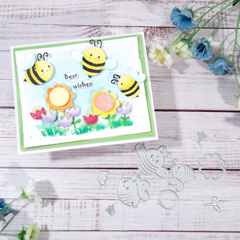 Inlovearts Bee and Flowers Cutting Dies