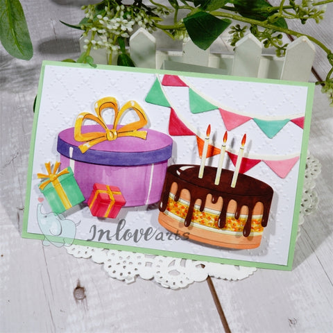 Inlovearts Birthday Cake and Gift Cutting Dies