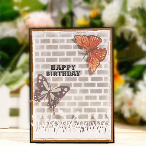 Inlovearts Brick Wall Background Board Dies