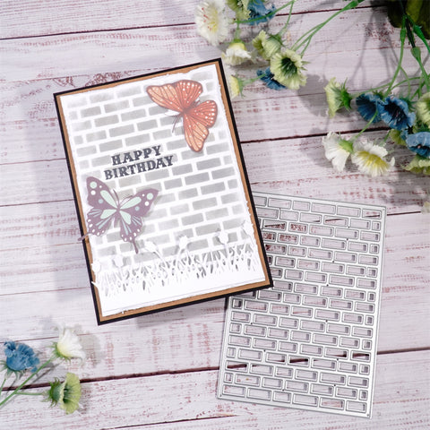 Inlovearts Brick Wall Background Board Dies