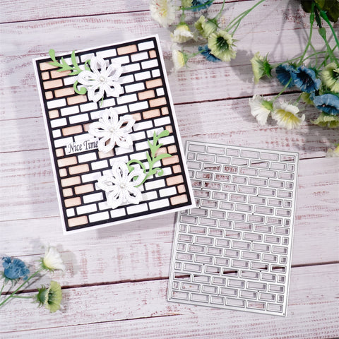 Inlovearts Brick Wall Background Board Dies