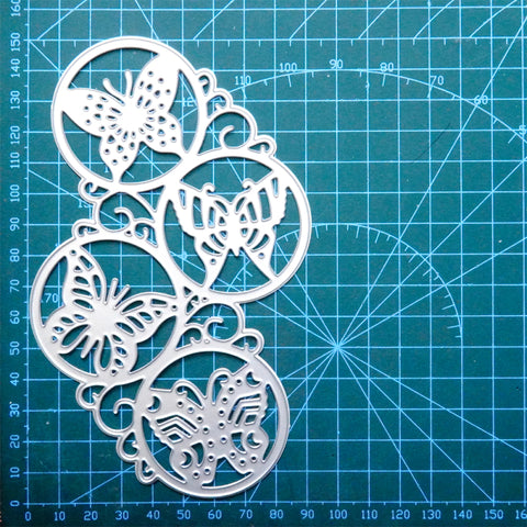 Inlovearts Butterfly Round Border Metal Cutting Dies