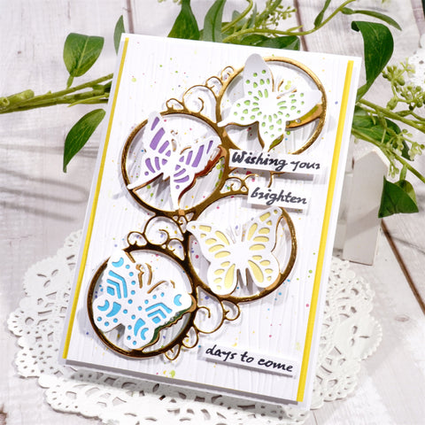 Inlovearts Butterfly Round Border Metal Cutting Dies