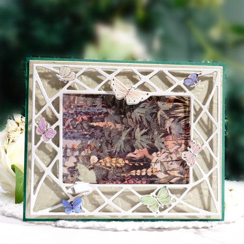Inlovearts Butterfly & Geometric Lines Frame Cutting Dies