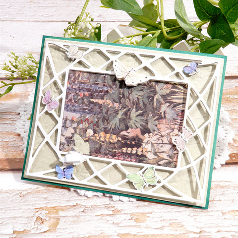 Inlovearts Butterfly & Geometric Lines Frame Cutting Dies