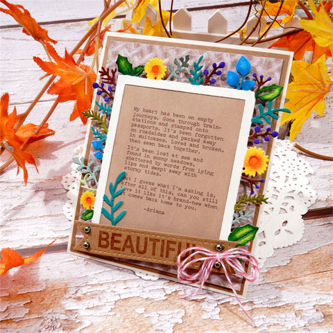 Inlovearts Christmas Plants Frame Metal Cutting Dies