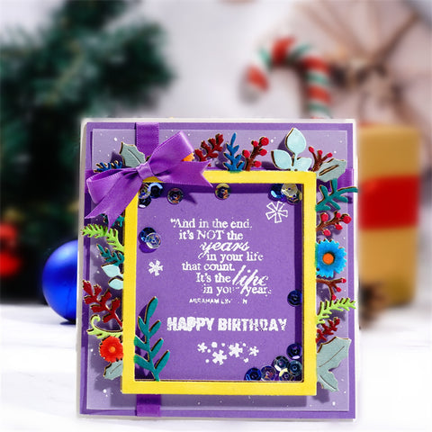Inlovearts Christmas Plants Frame Metal Cutting Dies