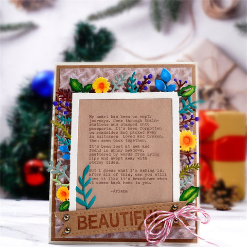 Inlovearts Christmas Plants Frame Metal Cutting Dies