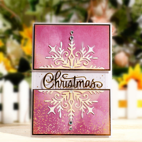 Inlovearts Christmas Words with Snowflakes Cutting Dies