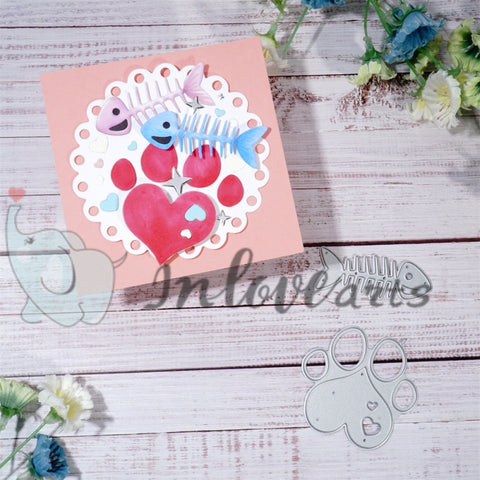 Inlovearts Fish Bone and Cat Claw Cutting Dies