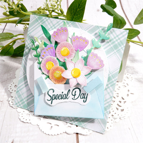 Inlovearts Flower Envelope Cutting Dies