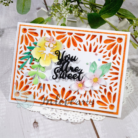 Inlovearts Flower Pattern Frame Cutting Dies