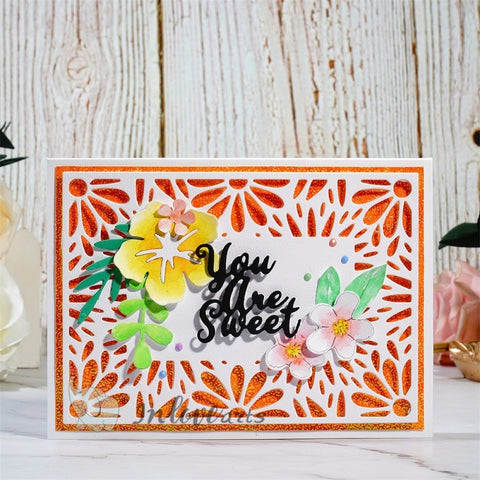 Inlovearts Flower Pattern Frame Cutting Dies