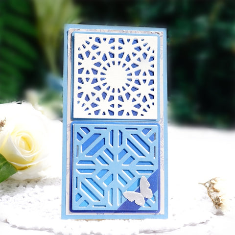 Inlovearts Four Different Patterned Squares Background Board Dies