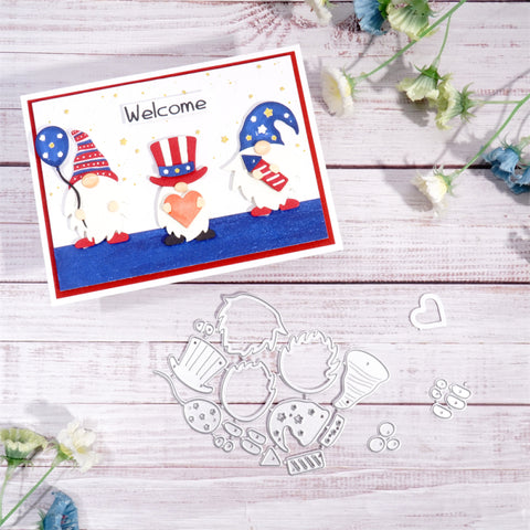 Inlovearts Gnome with Independence Day Clothes Cutting Dies