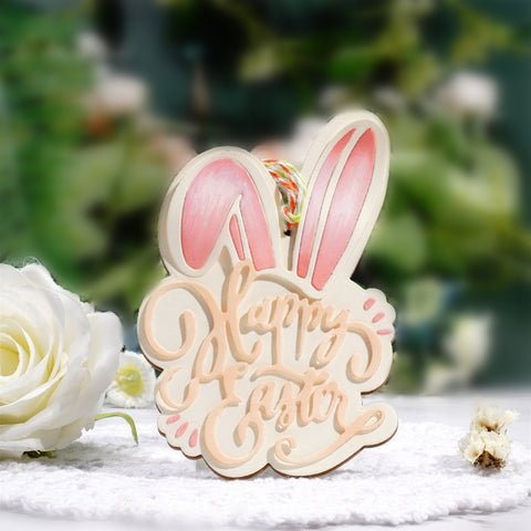Inlovearts "Happy Easter" Word with Bunny Ear Cutting Dies