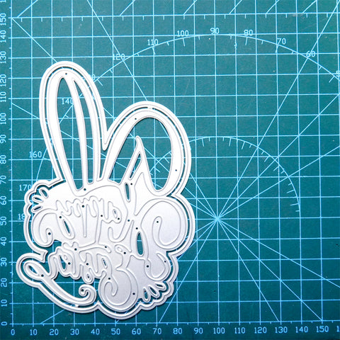 Inlovearts "Happy Easter" Word with Bunny Ear Cutting Dies