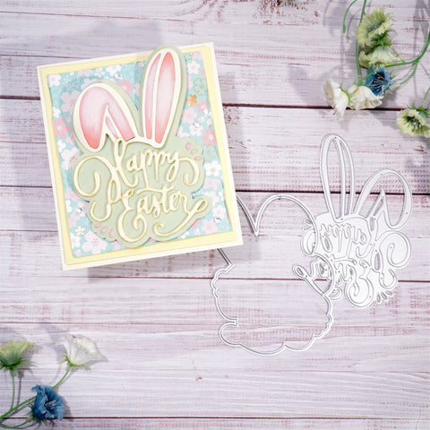 Inlovearts "Happy Easter" Word with Bunny Ear Cutting Dies