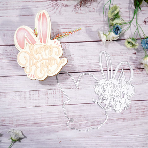 Inlovearts "Happy Easter" Word with Bunny Ear Cutting Dies