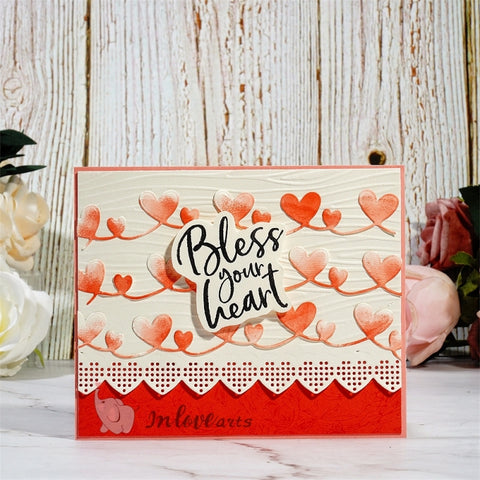 Inlovearts 3pcs Heart Border Cutting Dies