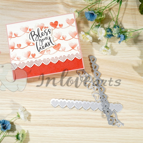 Inlovearts 3pcs Heart Border Cutting Dies