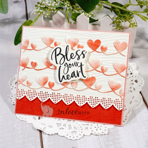 Inlovearts 3pcs Heart Border Cutting Dies