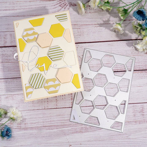 Inlovearts Hexagonal Background Board Cutting Dies