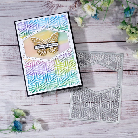 Inlovearts Hollow Hexagon Background Board Cutting Dies