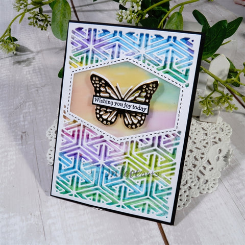 Inlovearts Hollow Hexagon Background Board Cutting Dies
