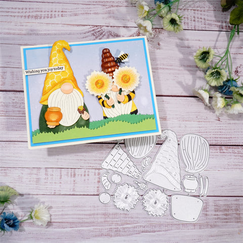 Inlovearts Honey Gnomes Metal Cutting Dies
