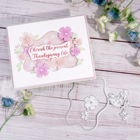 Inlovearts Irregular Flower Border Cutting Dies