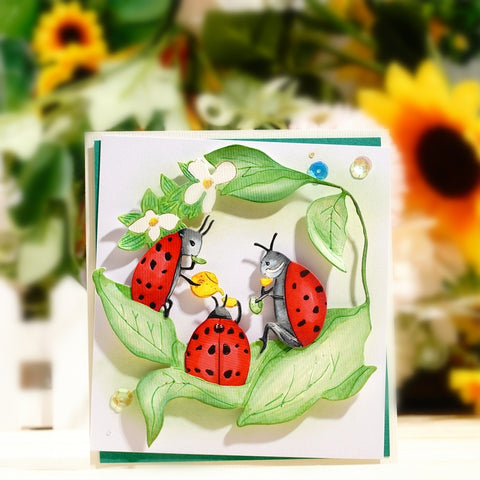 Inlovearts Ladybug And Leaves Metal Cutting Dies